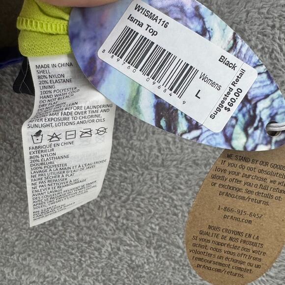 Prana Swim Set Women L Blue Isma Top Racer Back Padded Rai Swim Short New - Picture 8 of 14